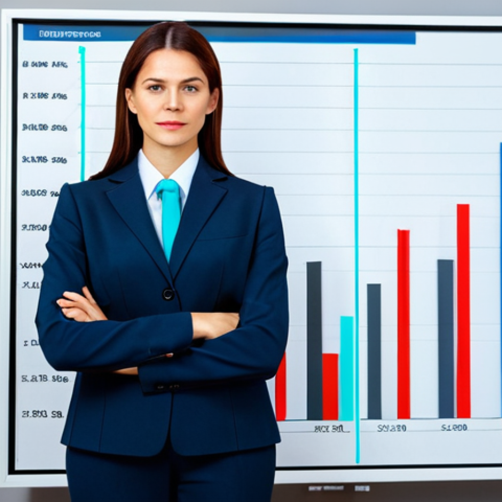 상황별 소통의 결과와 후속 조치 - **Prompt:** A determined woman in a professional business suit, fully clothed, standing in front of ...
