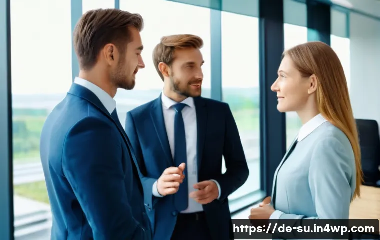 맥락에 따른 효과적인 커뮤니케이션 전략 - A professional business meeting scene in a modern German office, showing diverse colleagues engaged ...